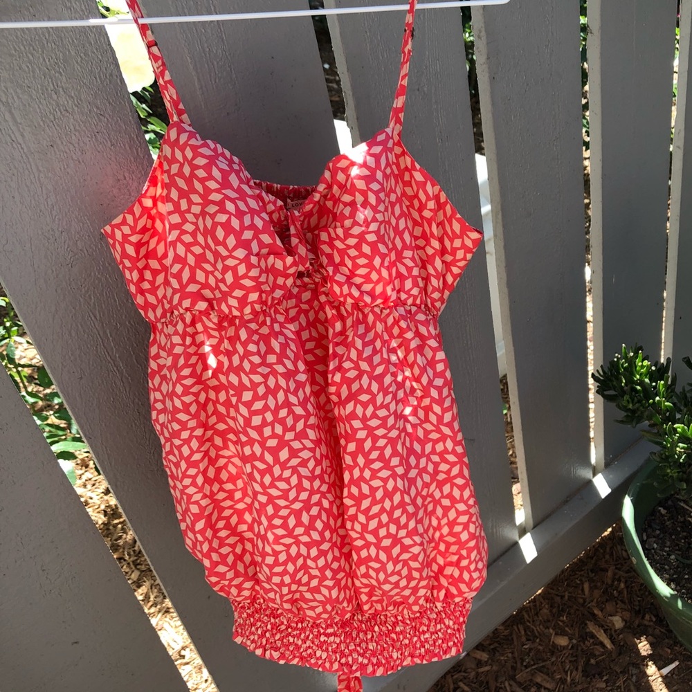 Coral spaghetti strap top